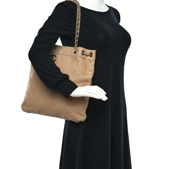 Vintage Chanel Quilted Shopping Tote Bag - Picture 17 of 17